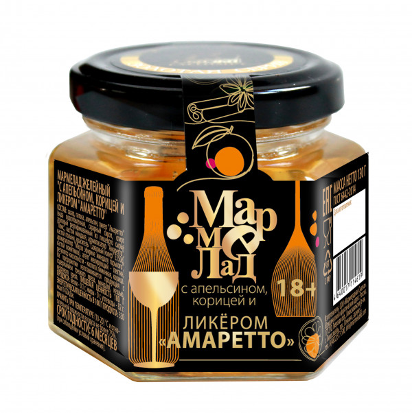№2 Мармелад в банке "С апельсином, корицей и ликером "Амаретто" 130г (18+) в Буйнакске