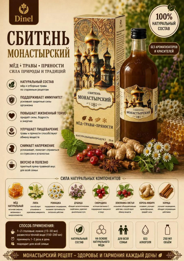 №2 Сбитень Монастырский, 250мл  в Буйнакске
